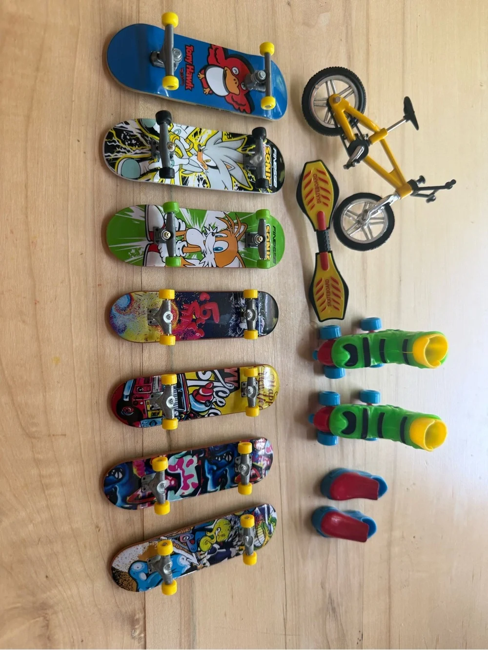 Assorted Kids Fingerboard Skateboards and Accessories - Multicolor
